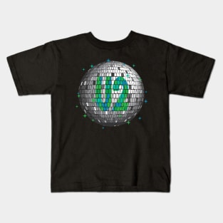 U2 Disco Ball | Green Kids T-Shirt